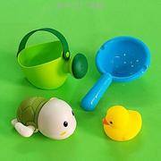 戏水婴儿勺子游水龟小黄浴室水壶鸭女孩洒宝宝玩具洗澡儿童软胶男