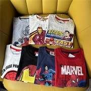欧美外贸DC超人短袖卡通英雄系列蜘蛛侠钢铁侠圆领夏季短袖T恤衫