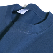 新疆棉220g重磅深蓝色T恤男圆领纯棉短袖T恤精梳棉男女不透打底衫