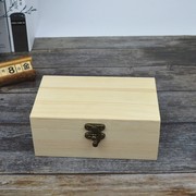 盒子带锁木制首饰盒锁长方形桌面杂物收纳箱密码锁木箱带锁小木盒