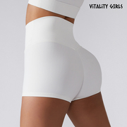 Vitality Girls速干螺纹瑜伽短裤防卷边提臀弹力骑行健身超短裤女