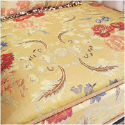 中式沙发套全包万能全盖组合欧式实木布艺沙发罩美式田园花朵金色