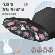 ins高级温婉风~双层自动雨伞折叠晴雨两用女遮阳伞防紫外线太阳伞