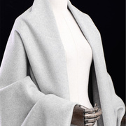 尊贵系列烟灰色双面羊绒大衣面D料 高端服装定制呢子羊毛布料