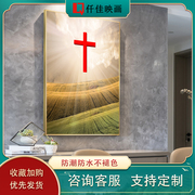 现代简约客厅十字架装饰画入户玄关，挂画卧室床头，画餐厅书房墙壁画