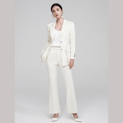女士小西装2023西服套装西装外套时尚修身型长袖通勤白色纯色