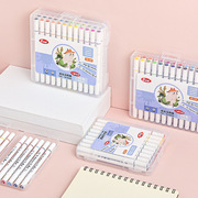学生双头48色马克笔白色盒装36色彩色记号笔幼儿园儿童画画水彩笔