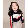 女童羊毛衫洋气韩版中领全羊毛红白，蓝三色针织毛衣外穿秋款学院风