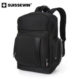 SUISSEWIN双肩包商务男士大容量时尚电脑包大学生瑞士军背包包