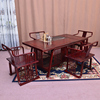 茶桌椅组合红木家具非洲酸枝木，功夫茶桌实木，仿古茶台茶艺桌将军台