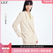 LILY2022夏女装抗皱易打理气质无垫肩设计通勤宽松小西装外套
