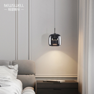 意式主卧床头小吊灯，简约现代创意长线，餐厅玻璃极简设计师卧室灯饰