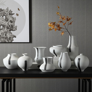 新中式陶瓷花瓶摆件样板房间电视柜客厅玄关插花水墨花器软装饰品