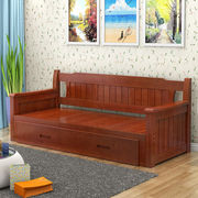 颐露桐沙发床实木沙发床推拉两用多功能储物可折叠双人三人沙发床