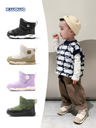 雪娃娃冬季婴儿学步鞋女宝宝，防水儿童雪地靴男童加绒棉鞋短靴保暖