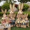 草编兔子幼儿园环创森系田园风手工草编动物兔子橱窗装饰拍摄道具