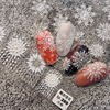 白色飘渺雪花美甲贴纸，圣诞浮雕日系背胶，冬季系列指甲贴装饰品