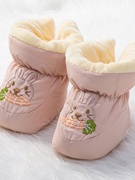 0-1岁新生婴儿秋冬鞋子，3-6-12个月宝宝保暖防掉软底学步棉鞋不掉