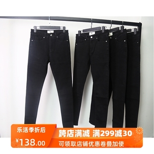牛仔裤男修身hs高品质纯黑色，kanyea$aprocky潮流弹力小脚裤长裤
