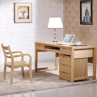 水曲柳纯实木写字台，简约现代电脑桌家用办公书桌