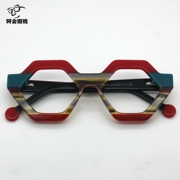 个性拼接彩色板材小众眼镜框多边异形近视日系手工眼镜架女配度数