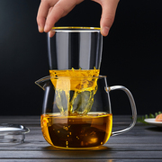 玻璃茶壶耐高温加厚单壶茶水分离小花茶壶家用功夫泡茶器茶具套装
