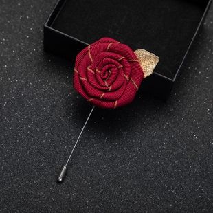 西装配饰红色玫瑰胸花胸针男女花朵礼服衬衫领针领花一字针饰品