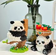 大熊猫花花果赖微小颗粒积木微型小颗粒拼图益智积木兼容乐高玩具