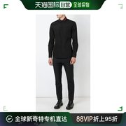 香港直邮GIVENCHY 男士黑色棉质领子饰有红色条纹和星星细节长袖