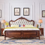 美式床实木床双人主卧婚床欧式实木床气压，高箱储物床轻奢软靠床