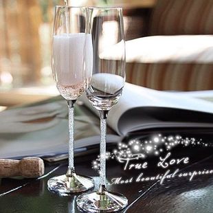 欧式钻石水晶香槟杯套装高颜值手工高脚杯气泡，杯家用酒具情侣对杯