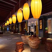 火锅饭店中式布艺个性创意羊皮装饰吊灯售楼部休息洽谈区工程灯具