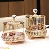 欧式美式带盖水晶玻璃，装饰储物罐创意客厅茶几，轻奢雕花干果糖果罐