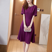 紫色礼服连衣裙2024夏季敬酒服新娘独特设计裙子质感高级感