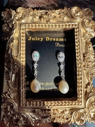 法国设计师juicydreams轻奢复古流苏天然水滴，珍珠水晶纯银耳环