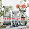三件套欧式创意玻璃花瓶，透明水培植物富贵竹，百合客厅插花摆件