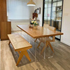 定制亚克力悬浮餐桌家用现代简约长方形实木饭桌会议桌洽谈桌原木