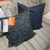 ikea宜家斯瓦陶格垫套2件沙发靠垫套抱枕套，蓝色黄色小花图案清新
