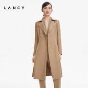 lancy朗姿秋季羊毛，羊绒中长宽松风衣，职业通勤高级感女士外套
