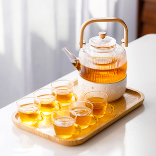 轻奢花茶壶水壶套装水果下午茶蜡烛加热花草果茶玻璃杯子养生茶具