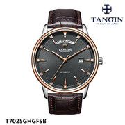 tangin天珺手表 男表机械表全自动卢伽诺系列情侣表真皮日历7025