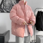 已注册粉红色冬季立领羽绒，棉服男加厚棉服袄大码外套my3598p88