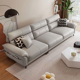 2024科技布沙发(布沙发)客厅，轻奢现代简约直排型网红布艺小户型沙发
