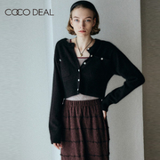 COCO DEAL 23冬季复古通勤纯色修身毛衣针织短开衫女73633306