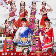 儿童藏族演出服饰男女童，蒙古袍舞蹈，裙表演服水袖少数民族服装套装