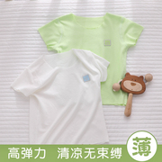 宝宝t恤短袖夏装，0一6月3幼儿，夏季薄款睡衣新生婴儿半袖莫代尔上衣