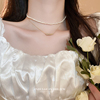 （两件套）叠戴珍珠项链女款2024锁骨链高级感气质颈链配饰