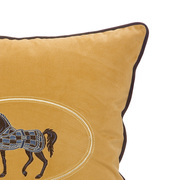 金黄色皮布沙发抱枕现代简约新古典欧式意式法式靠垫方形靠枕套
