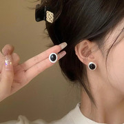 日韩S925纯银黑玛瑙耳钉2024女高级感时尚气质耳环设计感