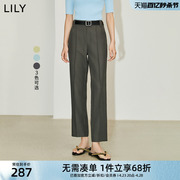 LILY2024夏女装通勤都市气质设计感显瘦小直筒九分西装休闲裤